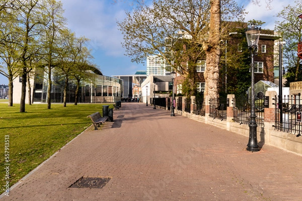 Obraz Park and buildings near the museums of Amsterdam, Netherlands
