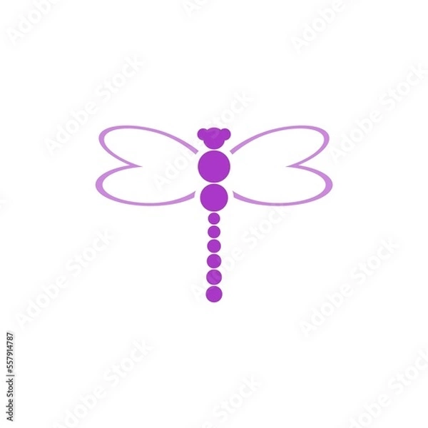 Obraz Beautiful logo icon dragonfly isolated on white background