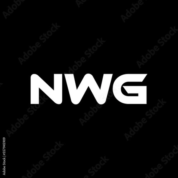 Fototapeta NWG letter logo design with white background in illustrator, vector logo modern alphabet font overlap style. calligraphy designs for logo, Poster, Invitation, etc.