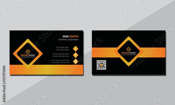 Obraz Creative minimal unique business card design, Double-sided professional business card design template.