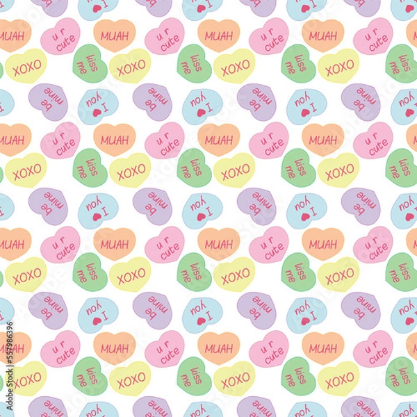 Obraz candy hearts overlay pattern