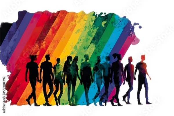 Obraz Rainbow pride graphic lgbtqia (ai generated)