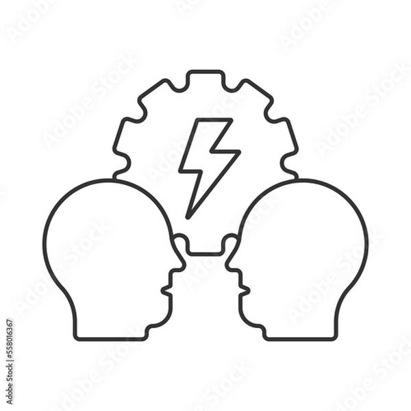 Fototapeta Conflict resolution  vector icon. Line sign for mobile concept and web design. Symbol, logo illustration. Vector graphics