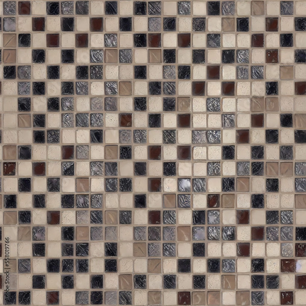 Fototapeta Bathroom or Kitchen Stone Floor Pattern (Seamless Repeating Tiling Pattern) (AI)