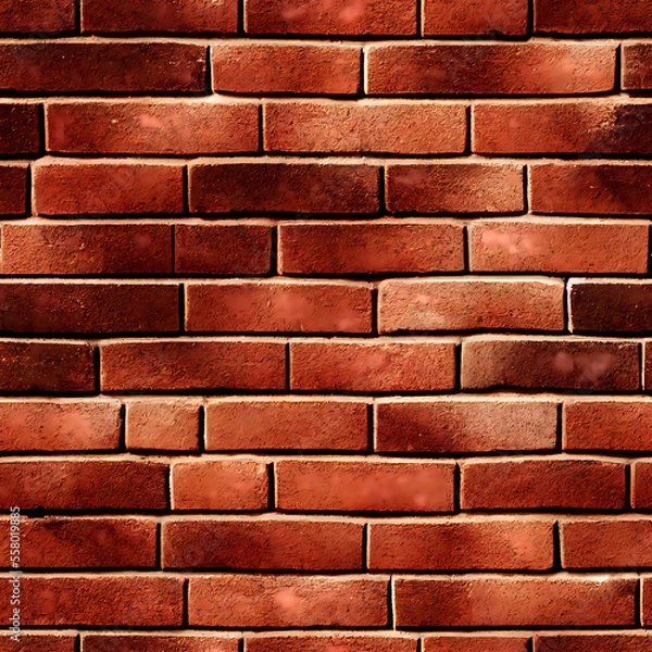Fototapeta Realistic Repeating Brick Wall Pattern (Seamless Repeating Tiling Pattern) (AI)