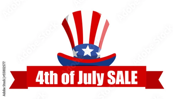 Fototapeta 4th of july sale ribbon banner vector