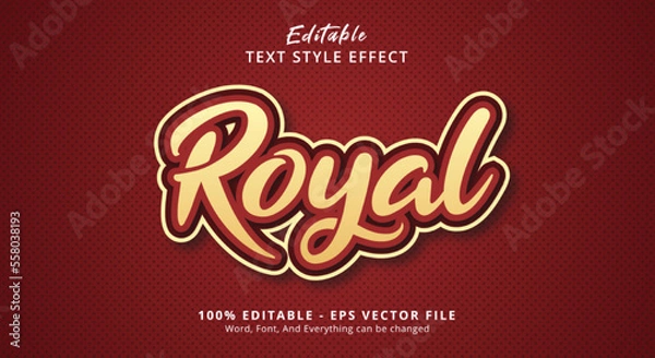 Obraz Editable text effect, Royal text on Red Sticker style