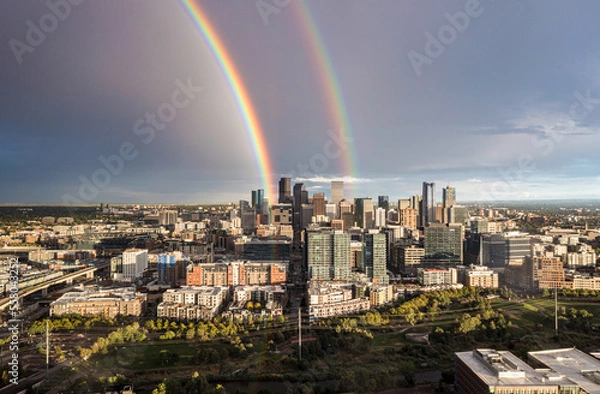 Obraz Rainbow over Denver, Colorado