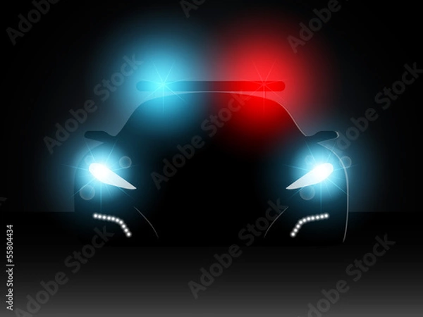 Obraz Police car. Vector illustration.