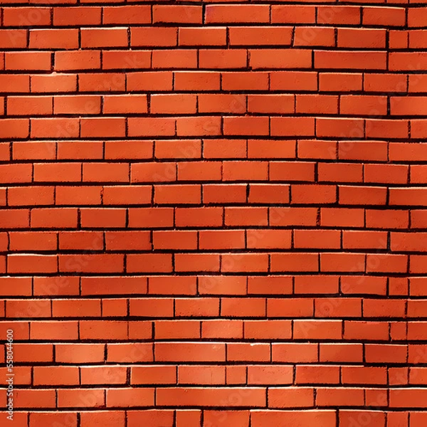Fototapeta Realistic Repeating Brick Wall Pattern (Seamless Repeating Tiling Pattern) (AI)