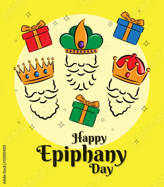 Fototapeta Happy epiphany day vector illustration