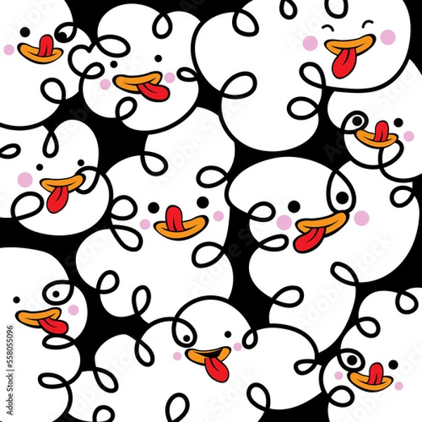 Fototapeta Funny cartoon clouds pattern for children