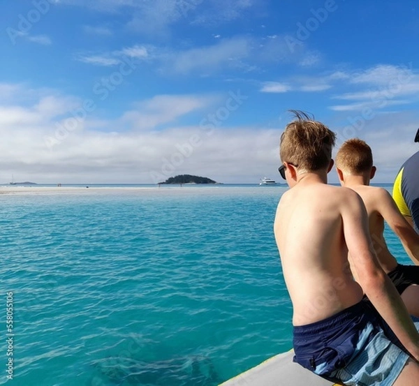 Obraz kids on a boat