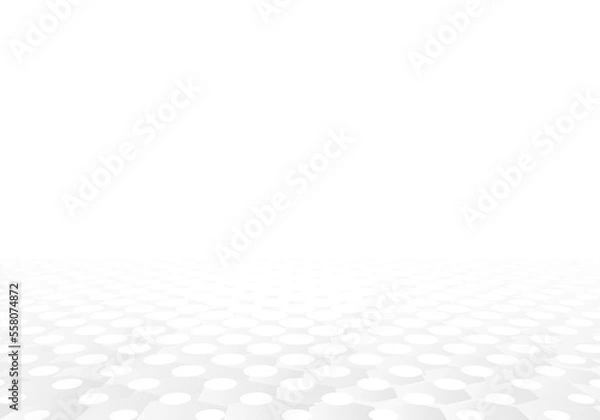 Fototapeta Abstract white template design of tech geometric style. Simple floor of perspective template backgrounc.