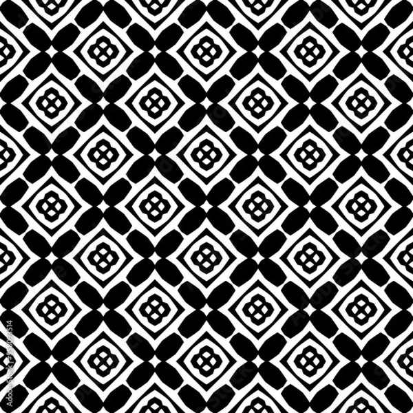 Fototapeta black and white seamless pattern