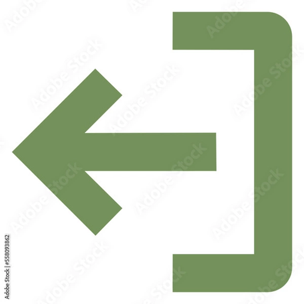 Fototapeta back green arrow icon