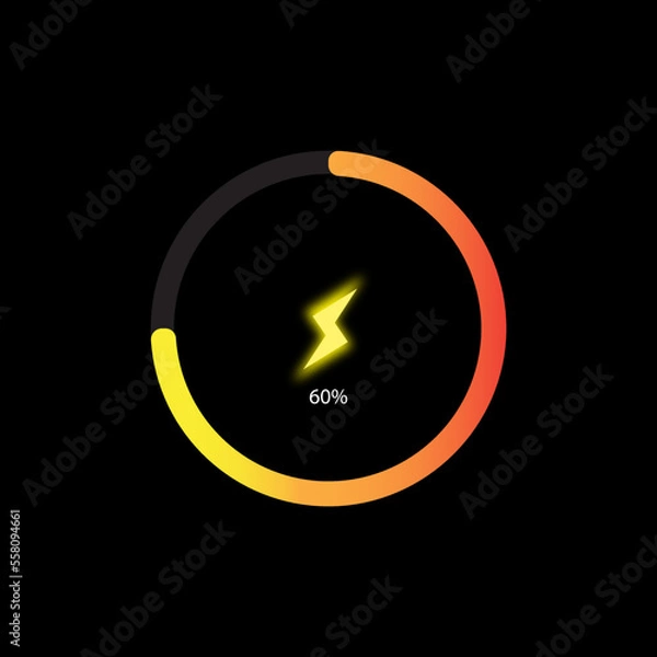 Fototapeta battery level indicator, vector logo icon