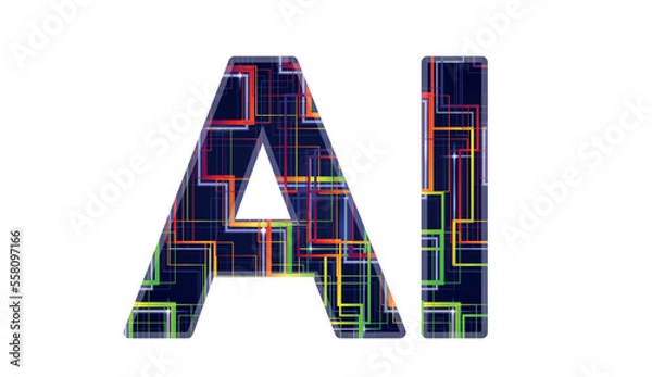 Obraz AI writing on white background