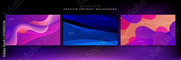 Fototapeta Modern abstract background set, minimal presentation design. Colorful geometric background, vector illustration.