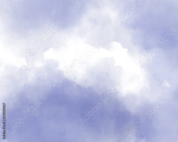 Obraz 曇り空の水彩風イラスト　背景
