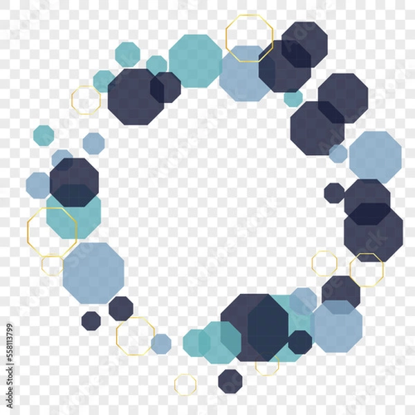 Fototapeta Gray Hexagon Background Transparent Vector. Tile Future Wallpaper. Interactive Template. White Cell Structure. Line Background.