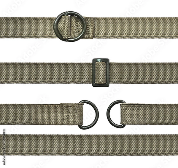Fototapeta Seamless Set of khaki straps Isolated on transparent background