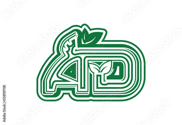 Obraz AD letter logo and sticker design template