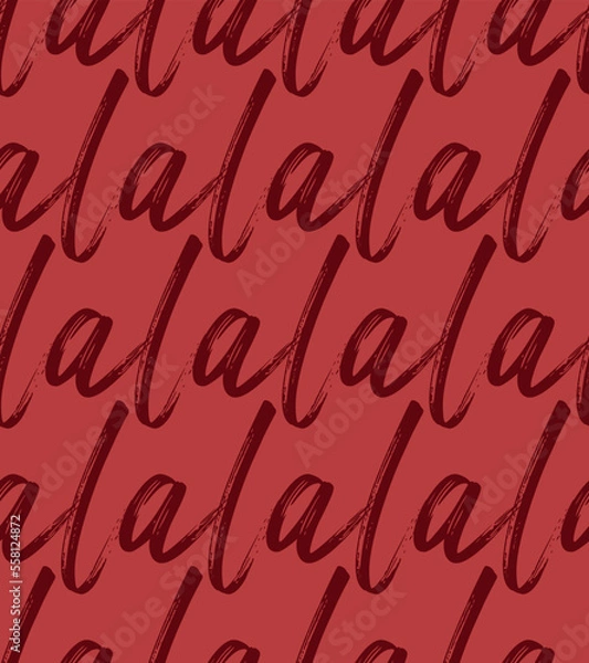 Fototapeta La la la pattern. Seamless texture pattern red background.