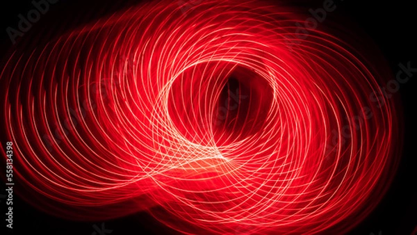 Fototapeta Abstract: Intriguing Swirls of Color on a Black Background