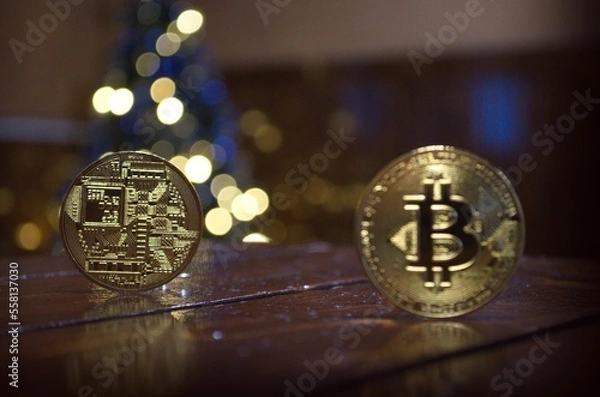 Obraz euro coins on a table