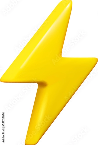 Fototapeta 3d lightning symbol isolated on white background. Vector illustration.