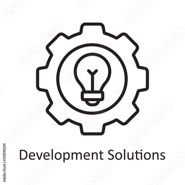 Fototapeta Development Solutions Vector Outline Icon Design illustration. Business And Data Management Symbol on White background EPS 10 File