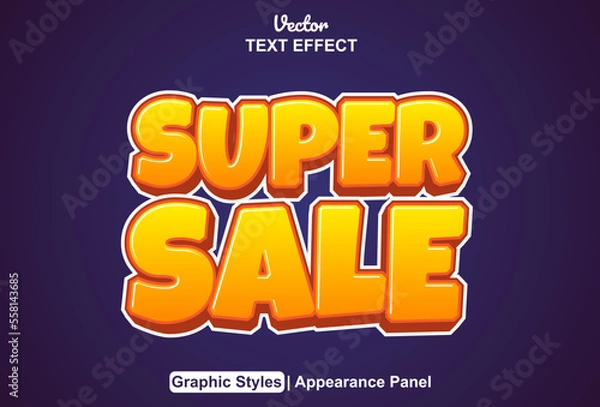 Obraz super sale text effect with graphic style and editable.