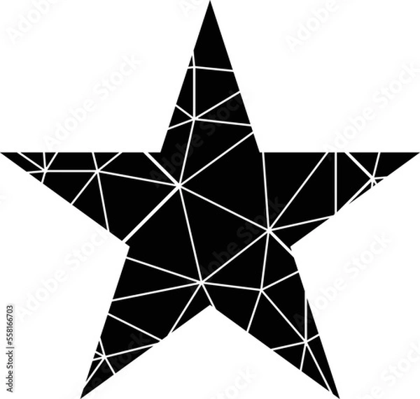 Fototapeta Polygonal Black Star Shape Piece Symbol Vector
