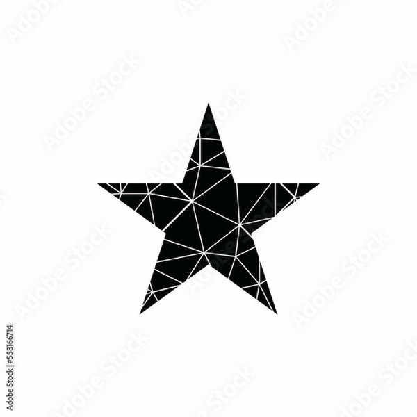 Fototapeta Polygonal Black Star Shape Piece Symbol Vector
