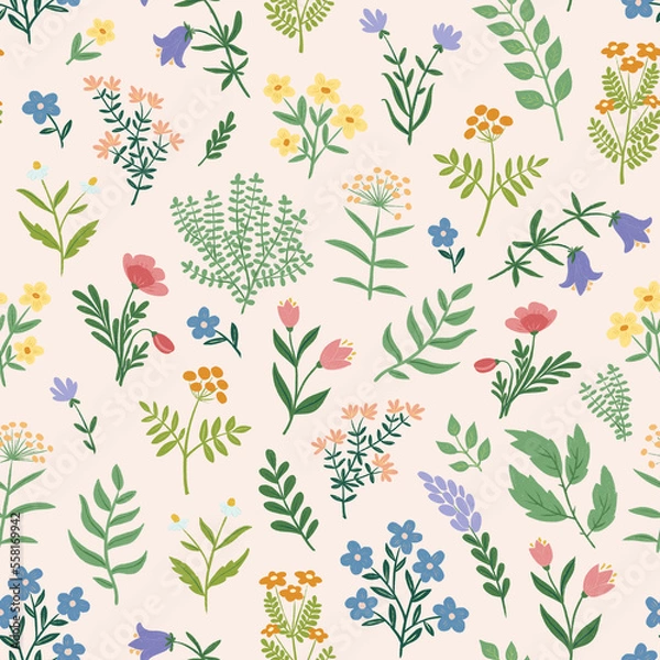 Obraz Mille fleurs seamless pattern. Great design for any purposes.