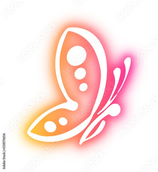 Obraz Collection of butterfly neon