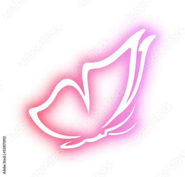 Obraz Collection of butterfly neon