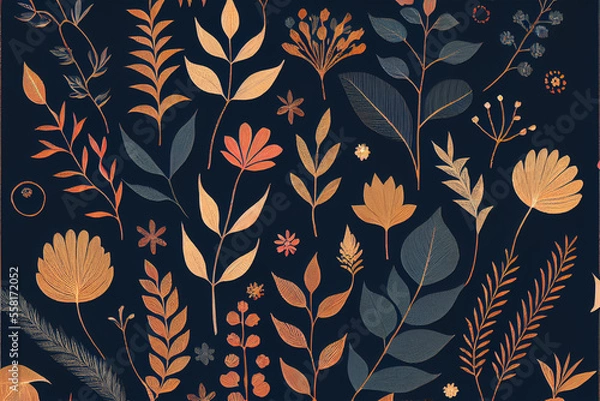 Fototapeta Floral Pattern abstract minimalist 