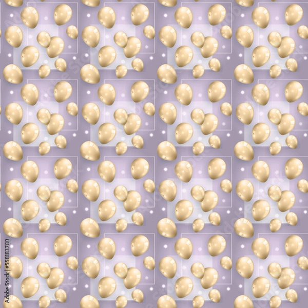 Obraz holiday seamless pattern with golden balloons