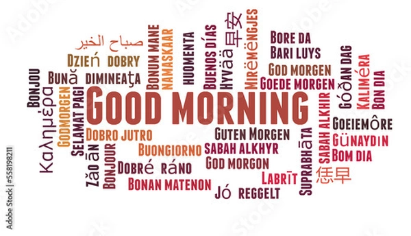 Obraz Good morning in different languages word cloud concept