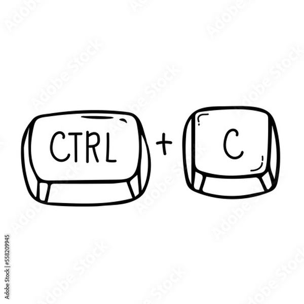Fototapeta Ctrl and C keyboard shortcut vector illustration, Paste keyboard shortcut for windows devices. Ctrl C.