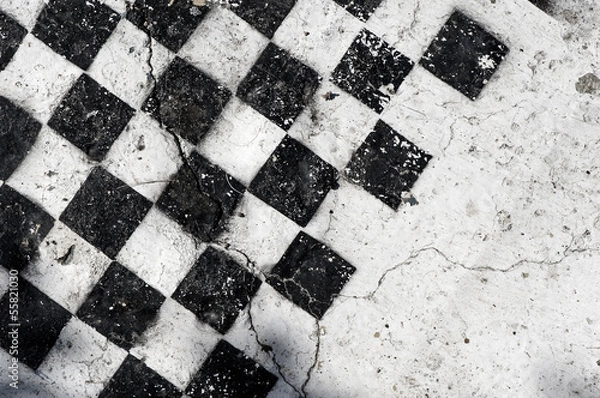 Obraz Empty old wooden chess board