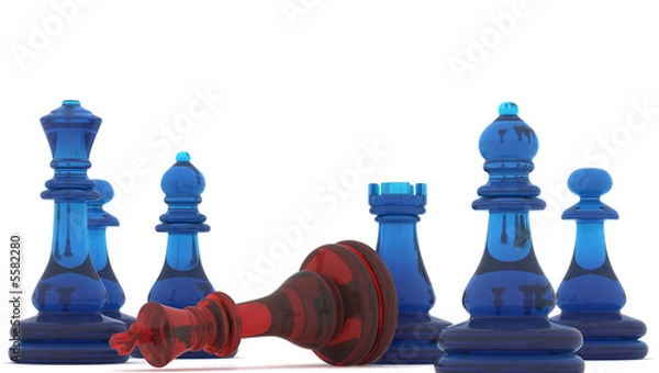 Fototapeta Chess pieces  , 3d render