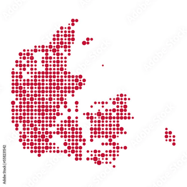Fototapeta Denmark Silhouette Pixelated pattern map illustration
