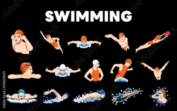 Obraz swimming vector graphic clipart design