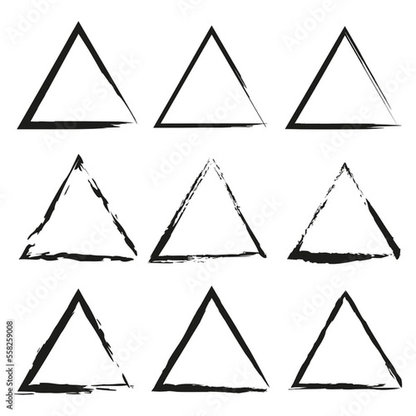 Fototapeta brush triangles. Vector illustration.