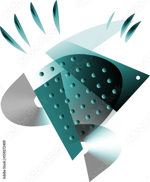 Fototapeta Abstract element in green and silver