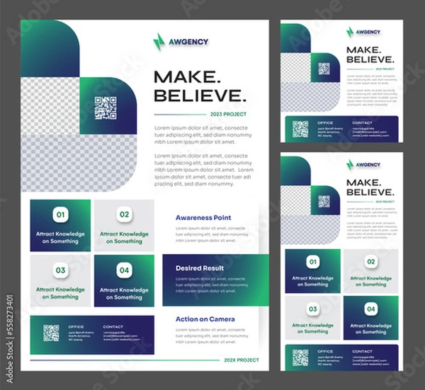 Fototapeta Modern Multipurpose Advertisement Templates - FLyer, Poster, Banner, Social Media Post & story - Printing, Square, and Long Size