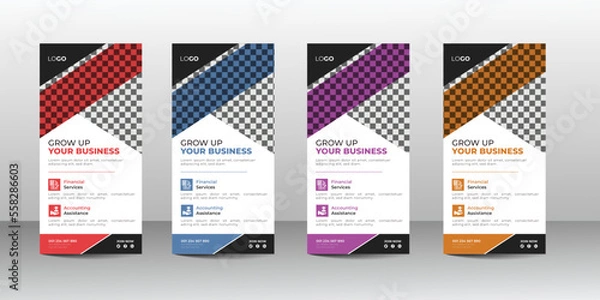 Fototapeta Clean and minimal professional dl flyer or rack card design template for your business